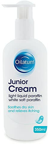 Oilatum Junior Eczema and Dry Skin Emollient Cream, Soothing and Hydrating Moisturizer for Sensitive, Itchy Skin, Dermatologist Recommended Relief, 1 x 350ml
