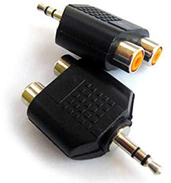 Adaptateur coupleur Jack 3.5mm stéréo Male vers 2 RCA Femelle to Prise Jack 3.5mm