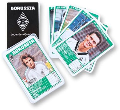 Borussia Mönchengladbach Legenden Quartett - Article Officiel pour Fans - Jeu de Cartes avec légendes du Club - 32 Cartes - Article Cadeau Gladbach