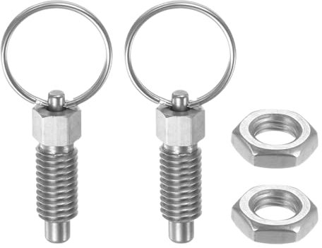 QUARKZMAN 2 Piezas Pasador de Resorte con Anillo de Extracción 5/16˝-18 Rosca Longitud 0.63 Cabeza Plana Acero Inoxidable Pasador Índice Retráctil No Bloqueable Posicionamiento