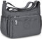 WACCET Umhängetasche Damen Groß, Wasserdichte Nylon Crossbody Bag Damen mit Verstellbarem Breitem Schultergurt, Handtasche Damen mit Vielen Fächern, Leichte Schultertasche für Reisen, Arbeit