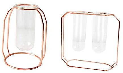 INOOMP 2stücke Geometrische Blumenvasen Eisen Und Kunststoff Für Hydrokultur Moderne Tischdeko Für Wohnzimmer Und Büro Einfache Anwendung Und Vielseitige Dekoration