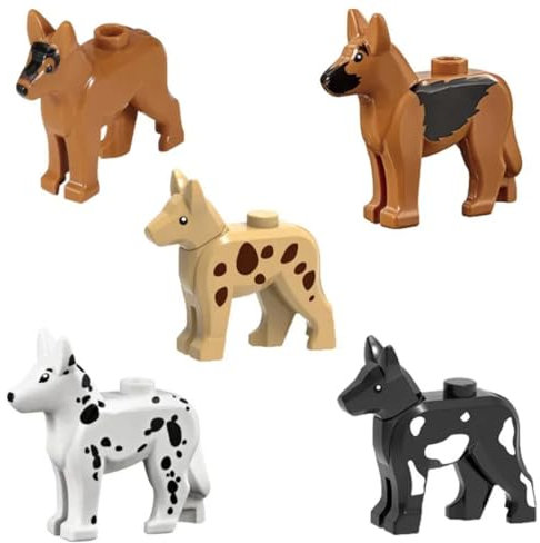 10 Stück Tiere Minifiguren Bausteine Bausatz, Hund Modellfiguren Baustein Sets, Tierfiguren Minifiguren Bauset für Jugendliche und Erwachsene, Plastiktiere Mini Tiere DIY Zubehör Bausteine Modell