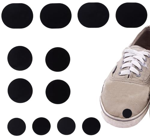 Let'S In Style 12 patch Auto Adhésif pour Réparation de Trous de Chaussures Patch de Réparation de Forme Ronde de 3 taille Accessoires Adhésifs pour Baskets Chaussures de Tennis Prévention des Couture