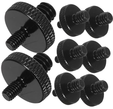 SUPVOX 8pcs Metal Thread Adapter Male to Male Tripod Screw Converter for Camera Microphone Stand Mount with Anti-slip Knurled Lightweight Design for Photography and Audio