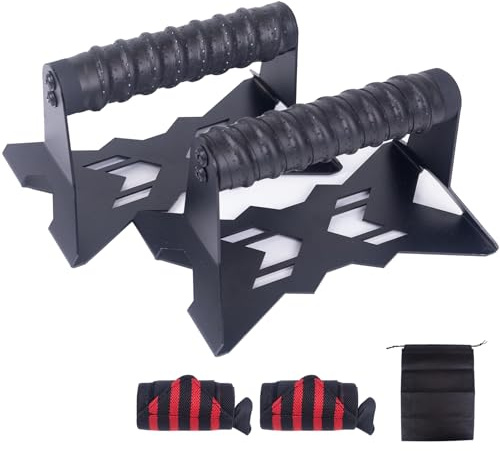 Parallettes Push Up Bars,Includes 2 wrist guards, 1 storage bag,Push Up Handles,Heavy Duty Steel Frame with Non-Slip Handle,Calisthenics Equipment for Outdoor&Home