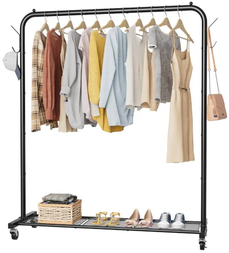 HOMIDEC Schwerlast-Kleiderstange, 100cm Kleiderständer auf Rollen, bis 40kg