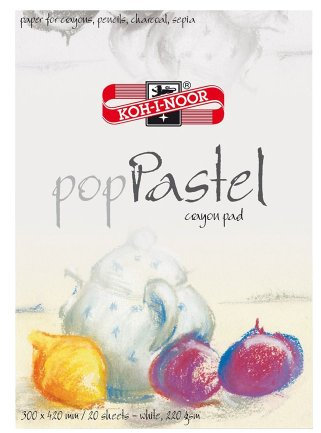 KOH-I-NOOR Pastellkreide Block 30 x 42 cm hochwertiges Pastellpapier Weiss Pastellkreiden Zeichenpapier