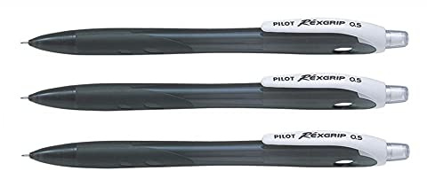 Pilot 3Stück Druckbleistift RexGrip Begreen 0,5mm schwarz