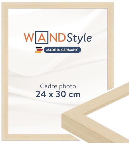WANDStyle Bilderrahmen 24x30 Natur, moderner Bilderrahmen Holz 24x30 cm | Hochwertiger Holzbilderrahmen, Posterrahmen zum Aufhängen, Rahmen 30x24 cm, Fotorahmen H950 - Made in Germany