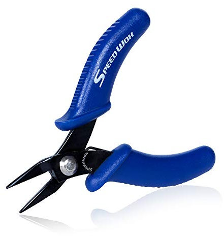SPEEDWOX Mini Flat Nose Pliers - 3 Inch Micro Needle Nose Pocket Pliers with Spring for Craft & Jewelry Making