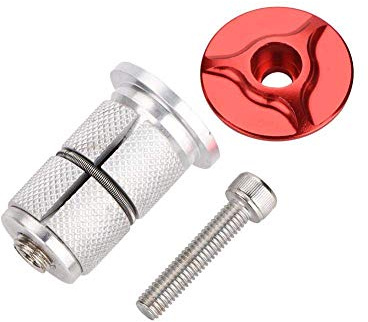 Alomejor Fahrradschaft Headset Aluminiumlegierung Gabel Expander Top Schraube für 1 Zoll (24,5mm) / 1,25 Zoll (28,6mm)(Rot)