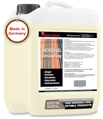 Optimal Products Dachversiegelung/Imprägnierung | Atmungsaktive Langzeitschutz-Versiegelung mit Hydrophobierung I Mit Abperleffekt I 5 Liter Kanister