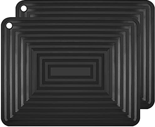 flintronic Dessous de Plat Silicone, 2PCS Anti-dérapant Anti-Chaleur 250 °C Multifonction Repose-cuillère Dessous de Verre de Cuisine Tapis de Table pour Cuisine et Salle à Manger