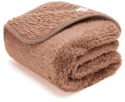 Nobleza – Manta Suave de Felpa para Perros, Gatos y Otras Mascotas. Lavable. Color Marrón, 100 * 80cm