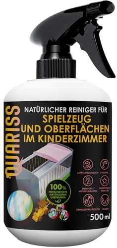 QUARISS Natürlicher Reiniger für Spielzeug und Oberflächen im Kinderzimmer - Hygienespray Kleinkinder & Babys Matte Stuhl Tisch Vegan Ohne Allergene - Sommerbriese Duft (500 ml)