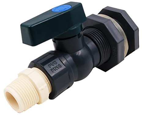 WANGCL 3/4 Inch PVC Spigot Rain Barre Faucet Kit Rain Barrel Valve with Bulkhead Fitting Adapter for Water Tanks Aquariums Tubs Pools