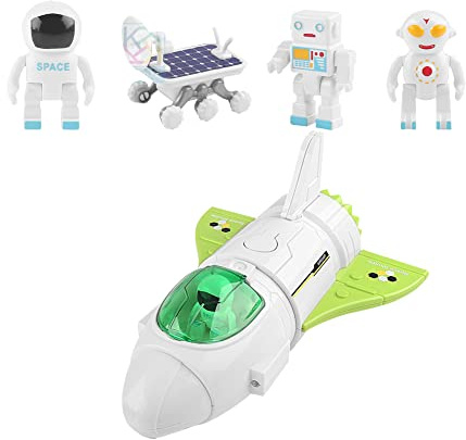 BYNYXI Space Shuttle giocattolo per bambini spaziale giocattolo avventura astronave con luce spray proiezione giocattolo educativo missione spaziale razzo astronauti giocattolo per bambini 34 5 6 7 8