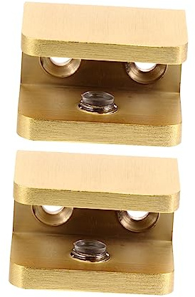 VICASKY Glasklemme in Gold - Regalhalterung Für Glas Ohne Bohren - Fester Halt Für Duschtüren Und Glaspanel 2er Pack Stabile Und Goldfarbene Glasklemmen Halterungen