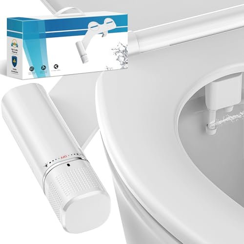 Bidet Aufsatz - Ultradünnes, minimalistisches Bidet für Toilette mit nicht elektrischer Doppeldüse (Front- und Heckwäsche), Frischwasser-Bidet-Toilettensitz-Befestigung