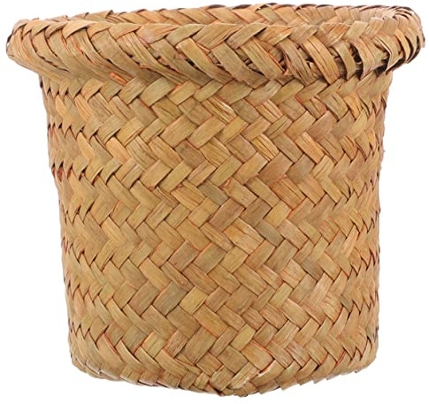 OKUMEYR Cesta De Basura Tejida Bote De Basura Tejidas Para Baño Cocina y Dormitorio Resistente y Decorativa