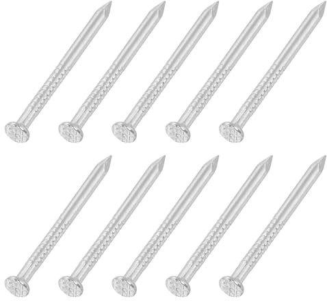 sourcing map 50Pcs Small Hardware Nails, 2D x 1 304 Stainless Steel Round Head Nail Common Finishing Nail for Household Woodworking Picture Hanging DIY Projects, Silver