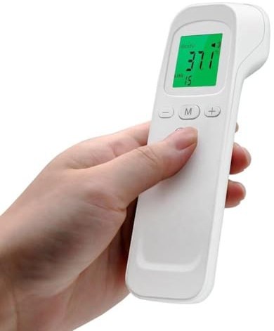 Stirnthermometer, medizinisches Infrarot-Thermometer, berührungslos, für Erwachsene, Kinder, Baby, LCD-Anzeige, Modus mit farbigen Indikatoren, Sound-Option, und 32 Speicherplätzen.