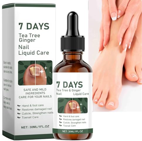 7 Days Ginger & Tea Tree Nail Liquid Care, Repair Kit with Cuticle Oil Pen for Damaged/Weak Nails, Growth Serum & Strengthener for Toenails & Fingernails, Care Nourishing care oil (1pcs)