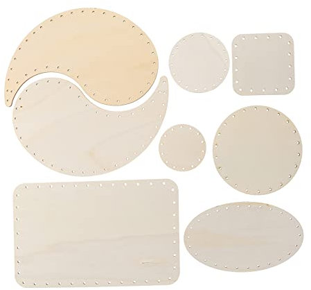 DOITOOL 8stücke Holzscheiben Mit Löchern Holzspäne Für Diy Holzhandwerk Natur Holzspäne Bastelzubehör Für Hochzeitsdekoration Und Kreative Gestaltung