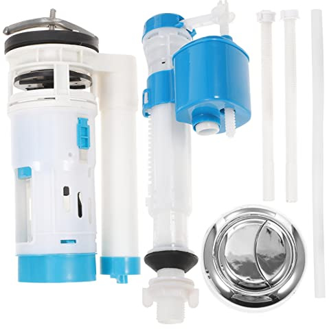 LIFKOME Dual Flush Valve Toilet Flush Valve Push Button Toilet Repair Kit for Cistern Tanks 20cm Drain and Blue Inlet