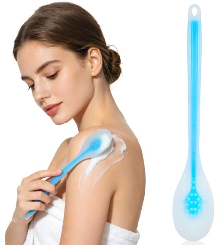 Homoyoyo Creme Rückenapplikator Mit Rutschfestem Griff Sanftes Material Vielseitig Für Lotionen Medizinische Cremes Helfer Für Ältere Männer Frauen Himmelblau