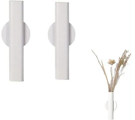 Tyatiyzn 2 Stück Blumenvase zur Wandmontage, Blumenvase, Blumenröhre, Wanddekoration, Hängende Dekoration für Zuhause, Büro, Wohnzimmer, Schlafzimmer, Badezimmer