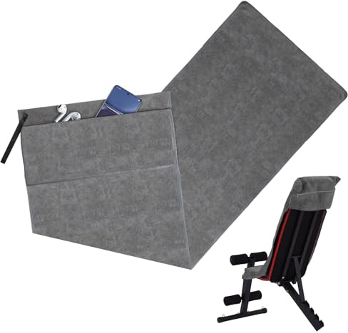 QKJEM Sporthandtuch Fitnessstudio 135x50cm mit Rutsch Reißverschlusstasche | Hellgraues Fitness Handtuch Fitnessstudio Ultra Saugfähig Belüfteter Schnelltrocknend Anti für Gym Sauna Reise