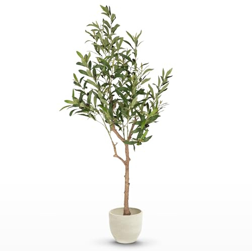 MAIA SHOP Olivo Artificial Moon 120 cm - Árbol Realista de Interior
