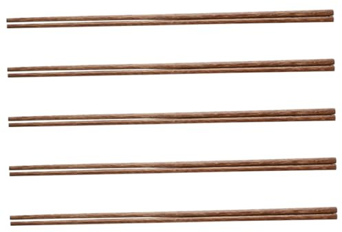 MUELODSIC 5 pares Palillos Largos de Madera de Pollo para Hot Pot y Freír Resistentes al Calor para Cocina y Restaurante