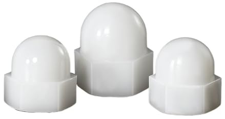 Tuerca ciega de goma de nailon de plástico blanco, tuerca ciega decorativa, M3, M4, M5, M6, M8, M10, M12-M20, tuerca ciega hexagonal.(M10-5PCS)