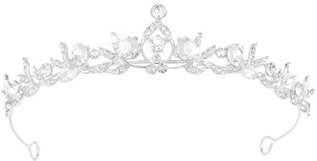 Tiara Corona di Cristallo con Strass Regina Corone di Cristallo da Donna Diadema Sposa Coroncina Principessa Accessori per Fascia per Festa di Natale Capodanno Carnevale Matrimonio Ballo (D)