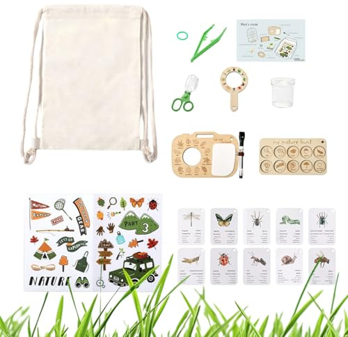 Set di esploratori della natura, per bambini, gioco di osservazione delle piante, microscopio per bambini, per adolescenti, studenti, scuola, compleanno, campeggio, giardino, esterno