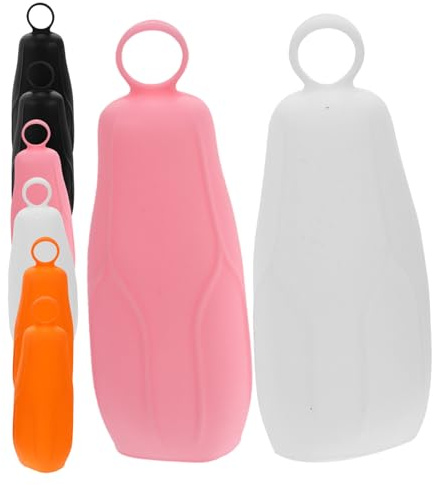 MALUGOGO Copri Bottiglie da Viaggio in Silicone 8 Pezzi Leggeri e Adesivi, Manicotti Elastici Protettivi per Shampoo e Balsamo, Design Semplice per Viaggi e Bagagli