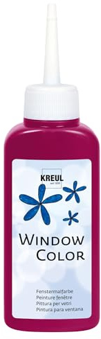 KREUL 42712 - Window Color magenta 80 ml, Fenstermalfarbe auf Wasserbasis, mit strukturierter Oberfläche, für Glas, Spiegel, Fliesen und andere glatte Flächen