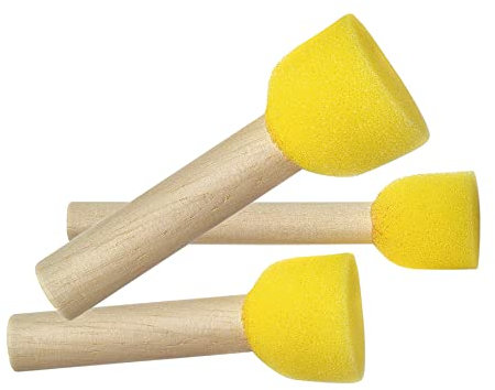 Rayher Schwammstempel, Set 3 Größen, Durchmesser 10 mm, 20 mm, 30 mm, Pinselset aus Schaumstoff, Schwammstupfpinsel, 3843400