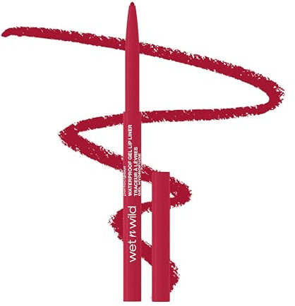 wet n wild Perfect Pout Gel Lip Liner, Highly Pigmented Lip Pencil with Semi-Matte Finish, Shapes and Sculpts Lips, Red the Scene