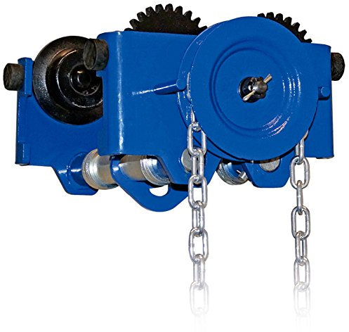 Planeta G20105 Haspelkettenlaufkatze, L87-107-0,5 Laufkatzen, 2,5 m Bedienlänge, Tragfähigkeit 500 kg, Flanschbreite 50 mm-203 mm, 2,5 m Bedienungslänge, Mindestens Kurvenradius 0,8 m