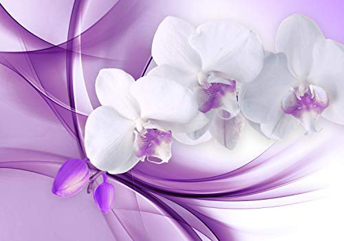 wandmotiv24 Fototapete Orchidee Blume Lila, S 200 x 140cm - 4 Teile, Wanddeko, Wandbild, Wandtapete, Abstrakt, Knospe, Floral M1118