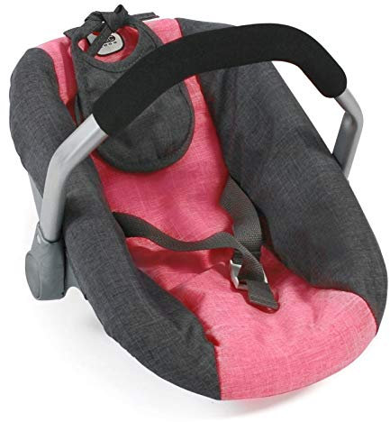 Bayer Chic 2000 708 41 Puppen-Autositz für Baby-Puppen, Puppentrage, Melange anthrazit-pink