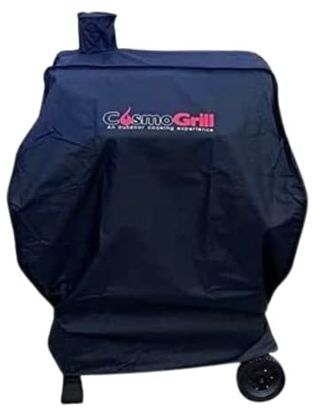 CosmoGrill XL Smoker Waterproof BBQ Cover, 600D Oxford Fabric Cloth, Heavy Duty, Windproof, UV Resistant Barbecue Grill Covers (89L x 64W x 113H cm, Black)