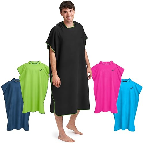 Fit-Flip Asciugamano da Surf, Sport Acquatici, Nuoto, Campeggio, Festival Taglia: L Colore: Nero-Verde