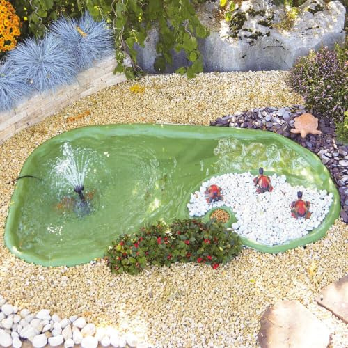 Giordanoshop Laghetto Artificiale Verde da Giardino per Tartarughe 185x105x32 cm 210 Litri