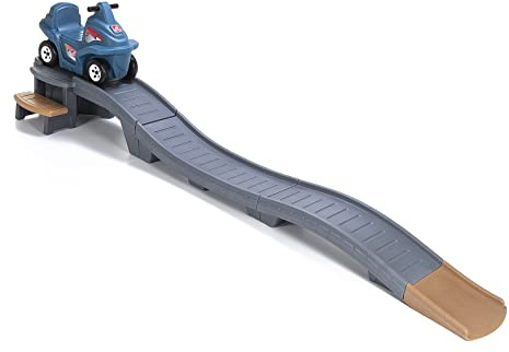Step2 Up & Down Roller Coaster Kids Ride On Toy, Push Car, Indoor/Outdoor Playset, Made of Durable Plastic, Max Weight 50 lbs., for Toddlers 2-5 Years Old, Gray & Blue