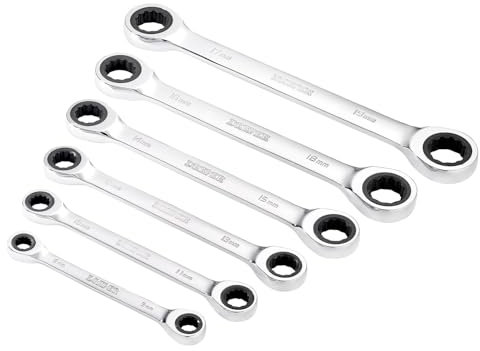 Draper 27741 HI-TORQ Metric Double Ratchet Ring Spanner Set (6 Piece)